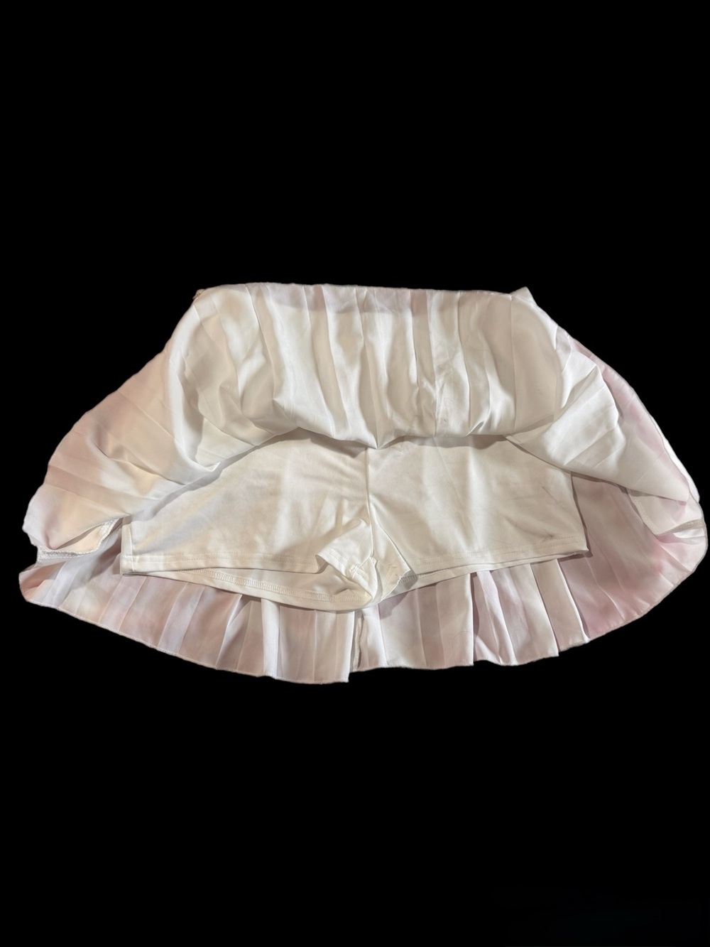 Women's White Pleated Mini Skirt - Picture 2 of 2
